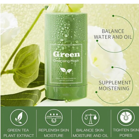 NEW 2 Sticks Green Tea Mask Sticks Sealed Oil Control 1.42oz X2 Total almost 3oz - Picture 3 of 10